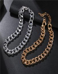 Golden Fashion Creative Simple Personality Metal Chain Short Punk Circle Thick Chain Necklace Necklace Clavicle Chain7601238