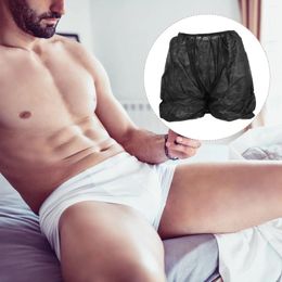 Underpants 5 Pcs Disposable Panties Men's Briefs Non-woven Fabric Man Black Emergency