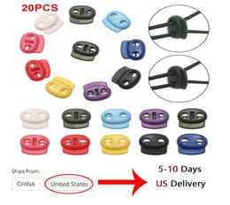 200Pcs Plastic Stopper Double Holes Cord Lock Bean Toggle Clip Toggles Cord Apparel Shoelace Buttons Sportswear Accessories5150051