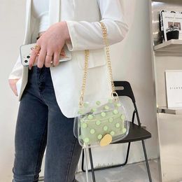 Evening Bags Transparent Jelly Bag Women's Fashionable Mini Chain Crossbody Banquet Party