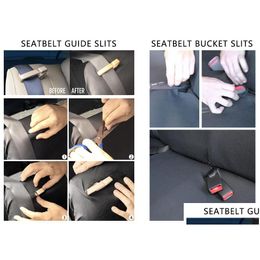 Car Seat Covers Breathable Ers Fl Set Tyre Track Embossed Suit For Truck Suv Van Durable Polyester Material Drop Delivery Mobiles Mo Dhbcv
