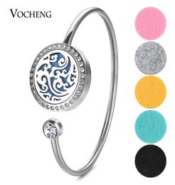 25mm Perfume Diffuser Locket Bangle Fit 18mm Felt Pads Stainless Steel Crystal Magnetic without Felt Pads VA5844061458