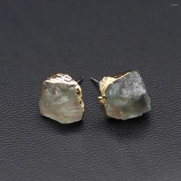 Stud Earrings Natural Stone Handmade Gold Plated Stainless Steel Crystal Earring For Women Party Jewelry Gifts