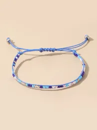 Strand OAIITE Single Row Rice Bead Blue Woven Fashion Bracelet For Women Charm Classic Men Couple Souvenir Gift