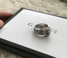 925 Sterling Silver Rings 3D Tiger Head Unique Animal Luxury designer g Ring For Men Women Biker Punk Jewelry Boyfriend Gift heny1496139