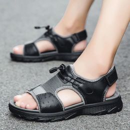 Sandals Brand Summer Men Casual Shoes Breathable Mesh Cloth Loafers Soft Flats Handmade Male Driving Large Size 38-46