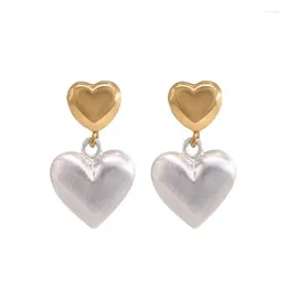 Dangle Earrings Fashion Frosting Heart Drop Earring For Women Girls Party Wedding Jewellery Gifts Eh2180