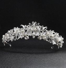 Newest Beautiful Flower Rhinestone Alloy Tiaras and Crowns Wedding Hair Accessories Bridal Headpiece for Women JCI0751254876