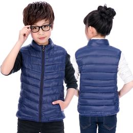 Children Clothing Boys Girls Warm Waistcoats Autumn Winter Outerwear Coat Vests KidsToddlers Thick Padded Warm Jacket 3-16 Years 240130