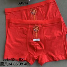 Women's Sleepwear 6961 Cotton Big Red Men's Underwear Flat Corner Pants Auspicious Joyful And Pant Headstock For The Year