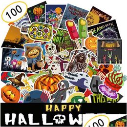 Car Stickers Waterproof Horrible 100Pcs Halloween Motorcycle And Decals Decoration With Vampire Pumpkin Witch Frankenstein Drop Deli Dh0Zr