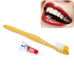 100setslot Disposable Toothbrush with Toothpaste Individually Wrapped Dental Equipment el Bath Use for Camping Travel 1688963