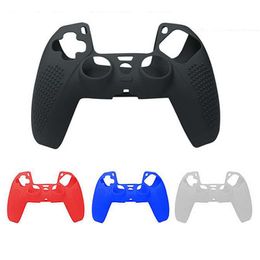 4 ألوان غطاء واقي ناعم الجلد Silicone Case Skin for PlayStation 5 PS5 Controller Gamepad Protector