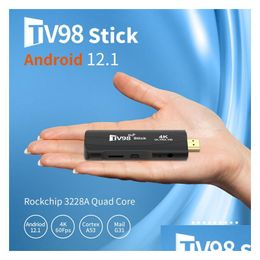 Tv Stick Tv98 4K Smart 2.4G 5G Wifi Android Box 12.1 Rockchip 3228A Hdr Set Top Os Hd 3D Portable Media Player Drop Delivery Electro Dhytj