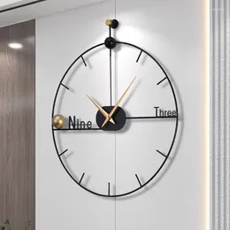Wall Clocks Minimalist Big Size Black Bedroom Metal Large Modern Designer Hands Reloj De Pared Para Sala Room Decor