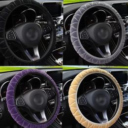 Steering Wheel Covers Soft Elastic Winter Warm Plush Cover Auto Car Accessories Universal 37-38cm