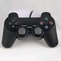 Multi-colors PS 2 przewodowy kontroler obsługa joystick szok Controllery Game Controllful Gamepad dla Sony PlayStation Play Station 2 wibracje z opakowaniem