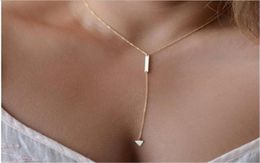 Tiny Necklace Pendant Women Simple Bar Triangle Y Necklace02981512