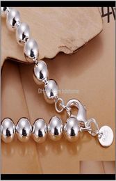 Luxury Designer Wholess High Quality Fashion Sier Colour Jewellery Charm 8Mm Chain Bead Bracelets H126 Couple Bracelet Gifts For Wome7265729