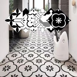 10pcs Retro Pattern Matte Surface Tiles Sticker Transfers Covers for Kitchen Bathroom Tables Floor Hardwearing Art Wall Decals 240123