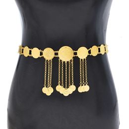 Coin Tassel Women Body Chains Golden Charms Bohemian Ethnic Statement Gypsy Body Jewellery Afghan Belly Dance Chains Feminina 240127