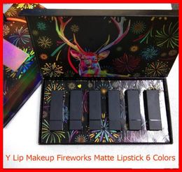 New Lip Makeup Set Fireworks Elk Matte Lipstick 6 Colours Lipstick 6 in 1 Lip Make Up Kit With Gift Box6088961