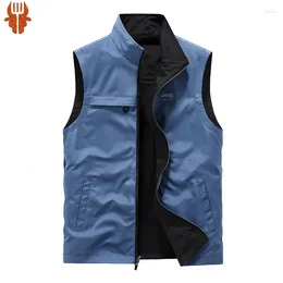 Men's Vests 2024 Spring And Summer Waistcoat Vest Reversible Quick-drying Sleeveless Jacket Male Outdoor Brand Tooling S