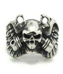 2pcs Fast Ghost Skull Grenade Ring 316L Stainless Steel Fashion Jewellery Cool Biker Double7992069