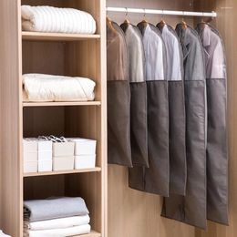 Storage Bags Non-Woven Clothing Dust Cover Visible Transparent Window Moisture-Proof Suit Bag Wardrobe Anti-dust Foldable Hanging Organiser