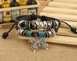 Whole Infinity Butterfly Friendship Leather Charm Bracelet Silver Party Xmas Gift For Women Female 2016 New CP6y1426725