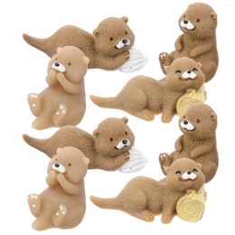 Garden Decorations Microlandscape Small Otters Miniature Figurines For Snow Globe Toy Ornament