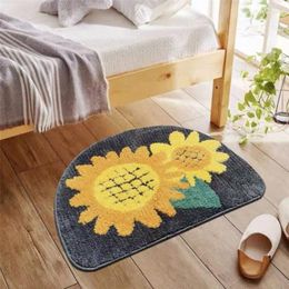 Carpets Flower Bathroom Mat Absorbent Shower Room Floor Carpet Kitchen Oil Proof Doormat Home