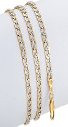 Gold Chains Necklaces Men Women Cuban Link Chain Male Necklace Fashion Men039s Jewellery Whole Gifts 4mm GN647456069