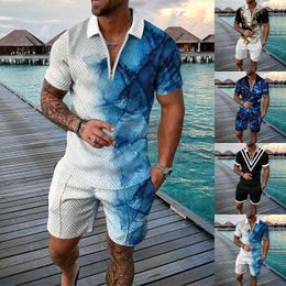 Men's Tracksuits 3D Short Sleeve Suit Shorts Beach Tropical HawaiianSS Body Sports Tuxedo Boys Mens Outfit With Tie For