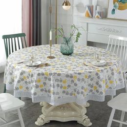 Table Cloth Restaurant Banquet Oil And Water Proof Tablecloth PVC Round Dining Cover Wedding Party Decoration