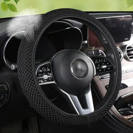 Steering Wheel Covers 38cm Universal Elastic Skid Proof Steering-Wheel Sandwich Fabric Handmade Four Season Auto Car Styling