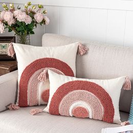 Decoration Throw Cushion cover Pink Pillow Cover Rainbow 30x50cm/45x45cm Tufted Diamond for Living Room Girls Room Kids Room 240118