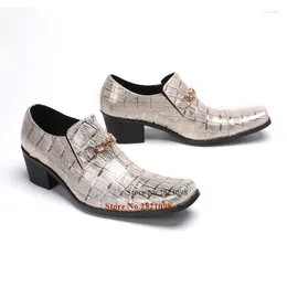 Dress Shoes Irregular Stone Pattern Shining Stripe European Trendy Party Male Flats Men Business Dancing