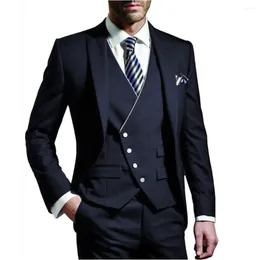 Men's Suits Business Men 3 Pieces Formal Notch Lapel Costume Homme Groom Blazer Wedding Tuxedo Terno Masculino Prom Slim Fit