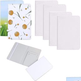 Other Printer Supplies Sublimation Passport Holder Blanks Pu Leather Blank Thermal Transfer Business Cards Clip Credit Card Boarding Dhzv1