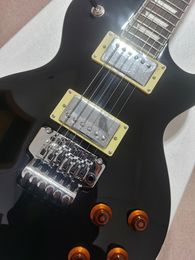 Black guitar body, rosewood fingerboard trapezoidal inlay, nickel-chromium electronic hardware, ergonomic design, Floyd rose tremolo, in stock