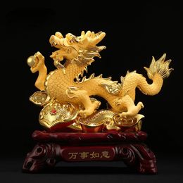 Chinese Dragon ornaments to attract wealth dragon Feng Shui Decoration Home living room bedroom office Figurines 240119
