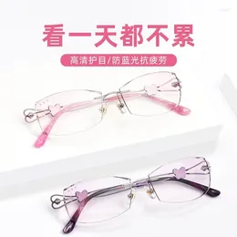 Sunglasses Frames 52mm Fashion Rimless Glasses Frame Alloy Eyeglasses Prescription Ultralight Flexible For Man And Woman 2037