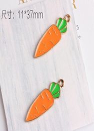 100pcslot Vegetable Charm Enamel Carrot charms Pendant 1137 mm good for DIY craft jewelry making3161314