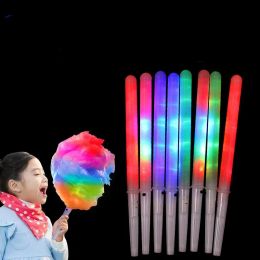 100pcs Party Lights Christmas Decorations LED Light Up Cotton Candy Cones Colorful Glowing Marshmallow Sticks Impermeable Colorful Glow Stick