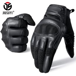 Tactical Military Full Finger Gloves Leather Airsoft Army Combat Touch Screen Anti-Skid Hard Knuckle Protective Gear Gloves Men 240127