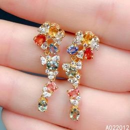 Stud Earrings KJJEAXCMY Fine Jewelry Natural Colored Sapphire 925 Sterling Silver Luxury Girl Ear Studs Support Test