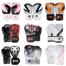 SUOTF MMA Fierce fighting Boxing Sports Leather Gloves Tiger Muay Thai boxing pads fight Women/Men sanda boxe thai glove box mma 240131