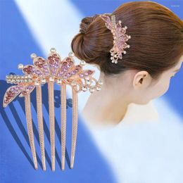 Hair Clips Ornaments Rhinestone Stick Temperament Korean Comb Leaves Women Bridal Hairpins Wedding Accessories