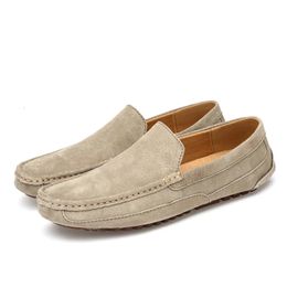 Suede Leather Man Loafers Casual for Boat Handmade Men Slipon Driving Shoes Male Moccasins Zapatos 240129